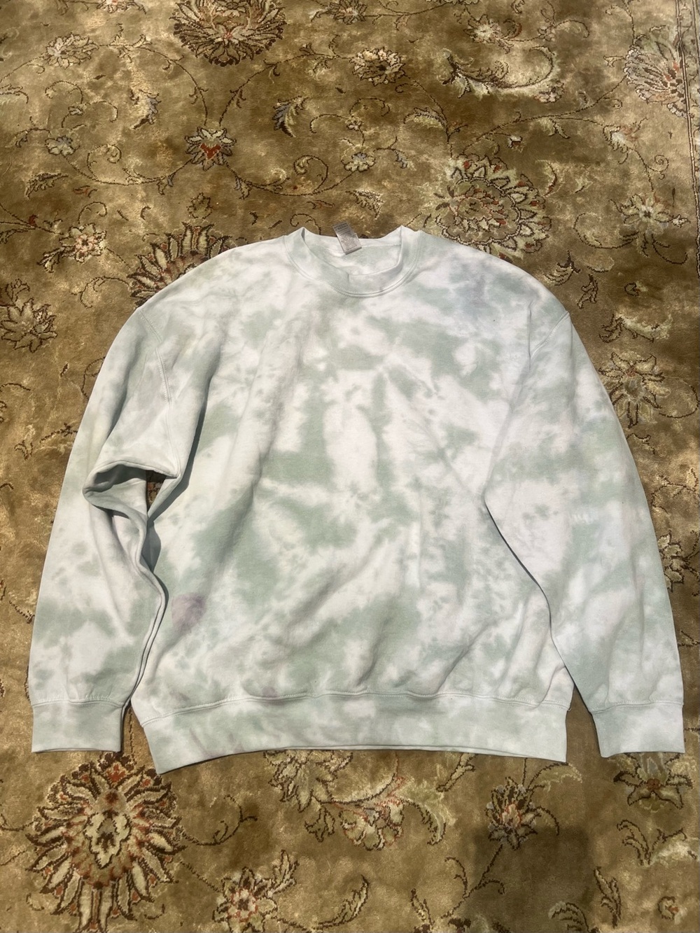 Men's handmade Tie-Dye Crewneck Sweatshirt - Light Green